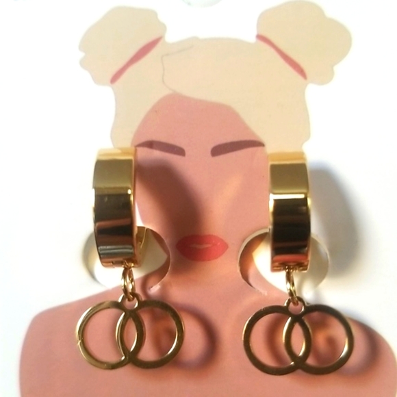 3 for $15 Stainless Steel Small Hoop Earrings - Picture 2 of 4